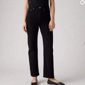 Levi's Ribcage Straight Ankle Jeans 28 - BLACK